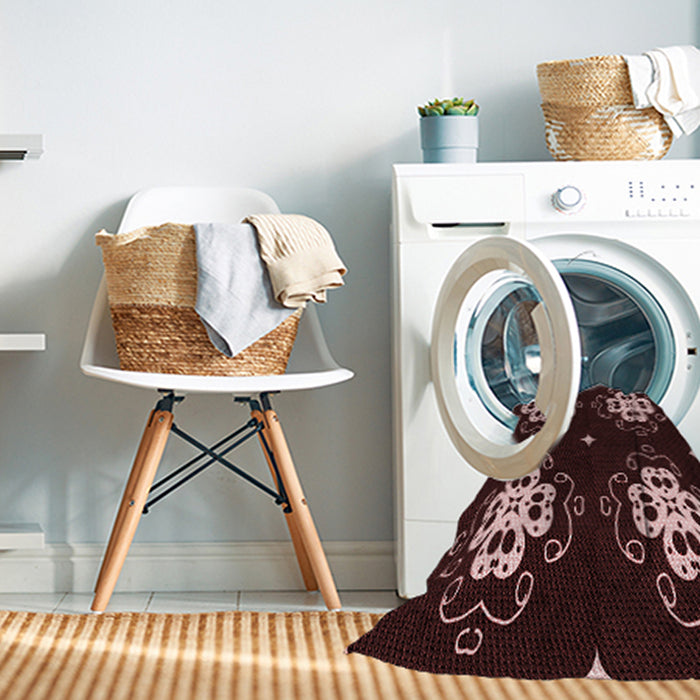 Machine Washable Transitional Chocolate Brown Rug in a Washing Machine, wshpat2222rd