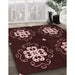 Patterned Chocolate Brown Rug in Family Room, pat2222rd