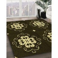 Patterned Black Rug, pat2222yw