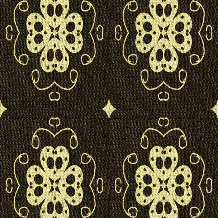 Patterned Black Rug, pat2222yw