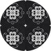 Sideview of Patterned Black Novelty Rug, pat2222