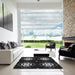 Square Machine Washable Transitional Black Rug in a Living Room, wshpat2222