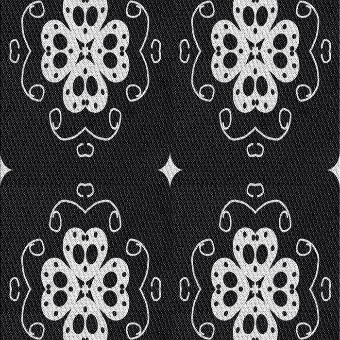 Patterned Black Novelty Rug, pat2222