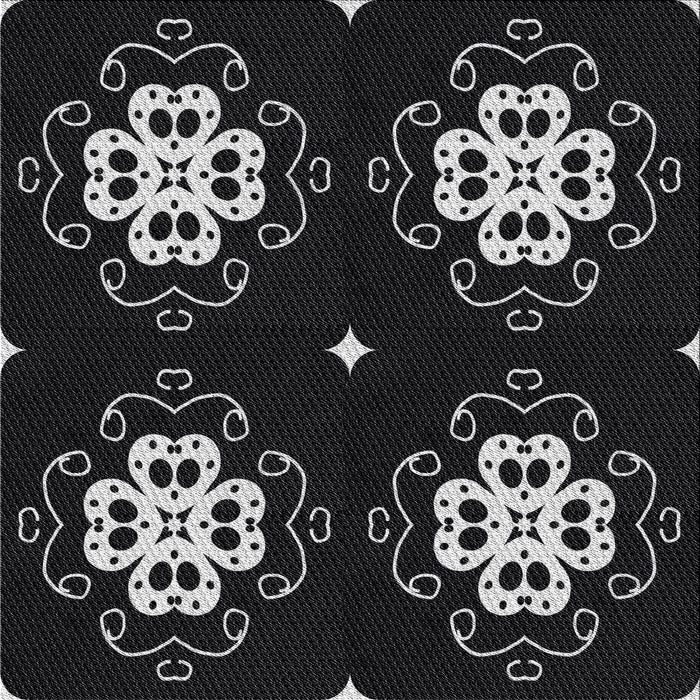 Sideview of Machine Washable Transitional Black Rug, wshpat2222