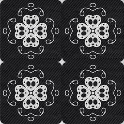 Square Patterned Black Novelty Rug, pat2222