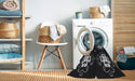 Machine Washable Transitional Black Rug in a Washing Machine, wshpat2222