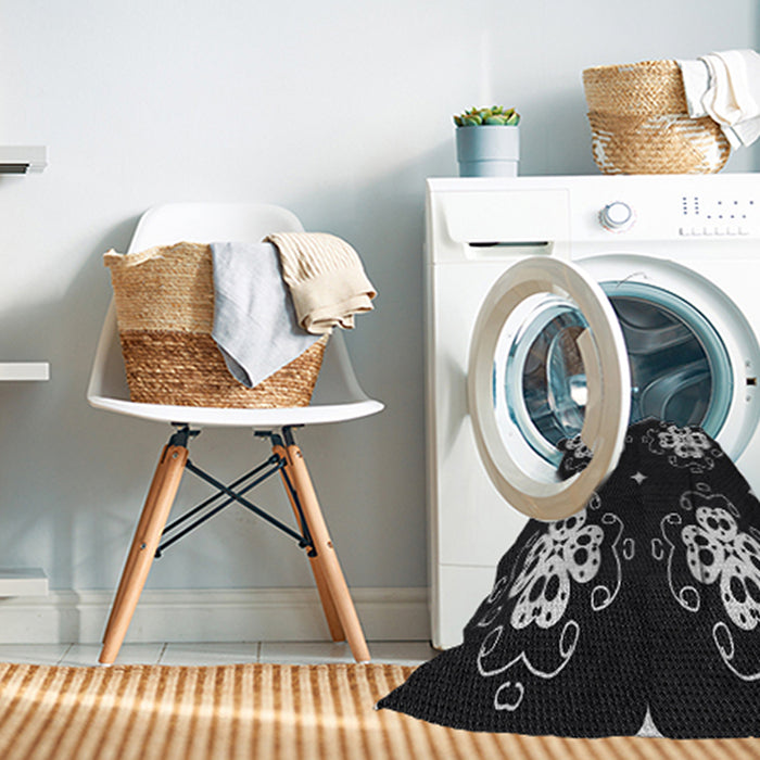 Machine Washable Transitional Black Rug in a Washing Machine, wshpat2222