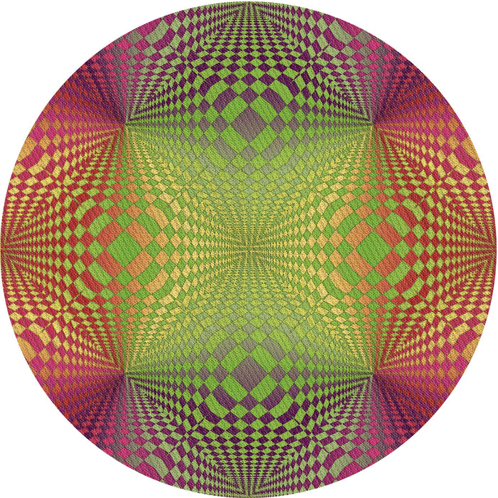 Square Patterned Pistachio Green Rug, pat2223brn