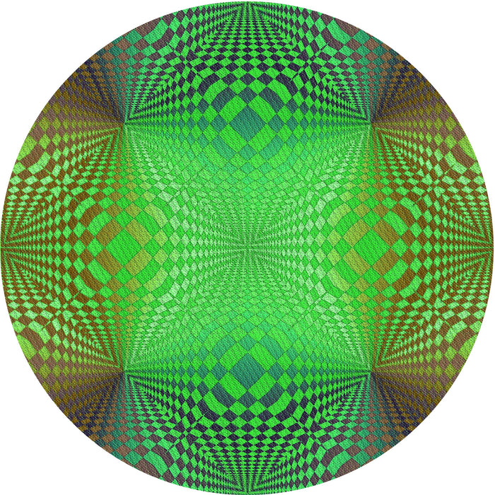 Square Patterned Neon Green Rug, pat2223grn