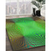 Machine Washable Transitional Neon Green Rug in a Family Room, wshpat2223grn