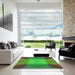 Square Patterned Neon Green Rug in a Living Room, pat2223grn