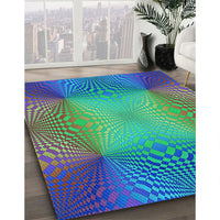 Patterned Deep Periwinkle Purple Rug, pat2223lblu