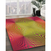 Patterned Crimson Red Rug, pat2223org