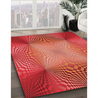 Patterned Red Rug, pat2223rd