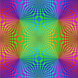 Square Patterned Violet Red Pink Modern Rug, pat2223