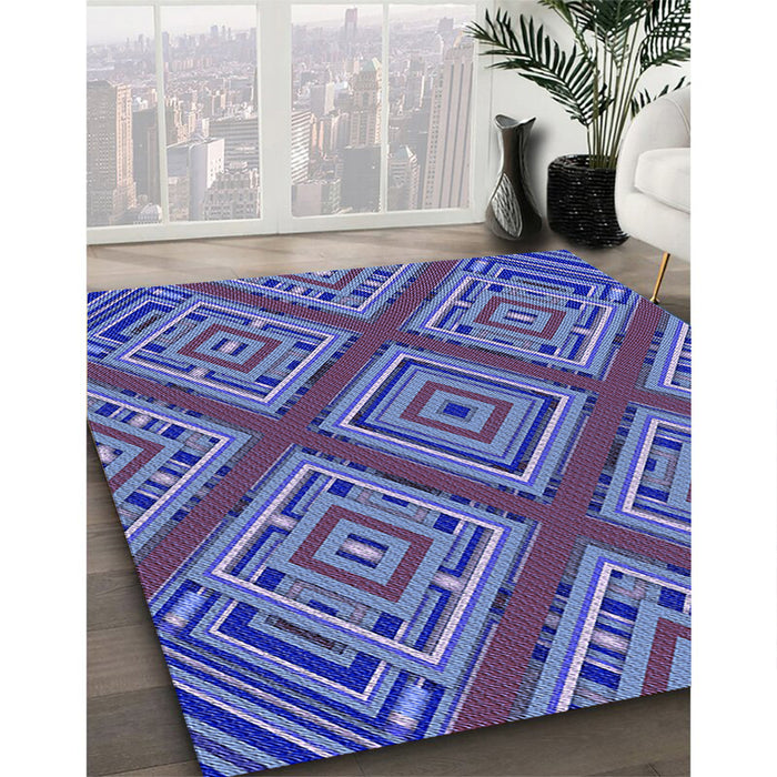 Machine Washable Transitional Amethyst Purple Rug in a Family Room, wshpat2224blu