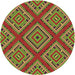 Square Patterned Pistachio Green Rug, pat2224brn