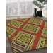 Patterned Pistachio Green Rug in Family Room, pat2224brn