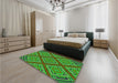 Patterned Lime Green Rug in a Bedroom, pat2224grn