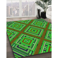 Patterned Lime Green Rug, pat2224grn