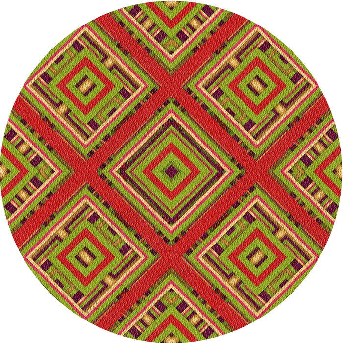 Square Patterned Pistachio Green Rug, pat2224org