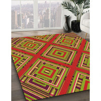 Patterned Pistachio Green Rug, pat2224org