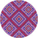 Square Patterned Dark Magenta Purple Rug, pat2224pur