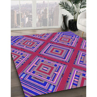 Patterned Dark Magenta Purple Rug, pat2224pur