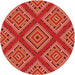 Square Patterned Bright Orange Rug, pat2224rd