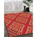 Machine Washable Transitional Bright Orange Rug in a Family Room, wshpat2224rd