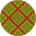 Square Patterned Green Rug, pat2224yw