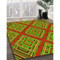 Patterned Green Rug, pat2224yw