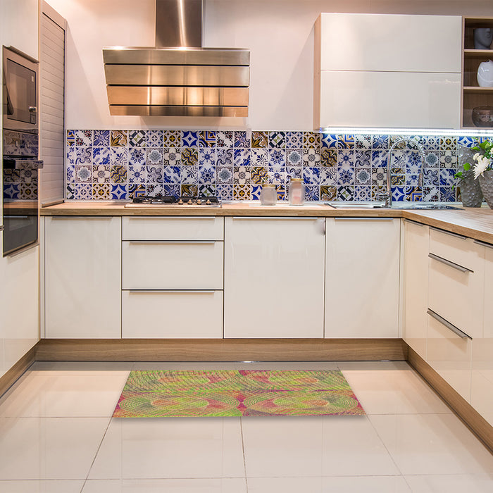 Patterned Brown Rug in a Kitchen, pat2225brn