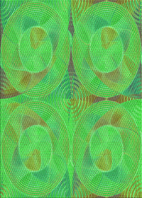 Machine Washable Transitional Neon Green Rug, wshpat2225grn