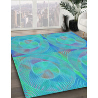 Patterned Blue Ivy Blue Rug, pat2225lblu