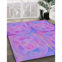 Patterned Bright Lilac Purple Rug, pat2225pur