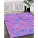 Patterned Bright Lilac Purple Rug in Family Room, pat2225pur