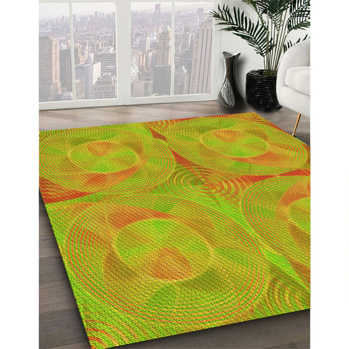 Machine Washable Transitional Green Rug in a Family Room, wshpat2225yw
