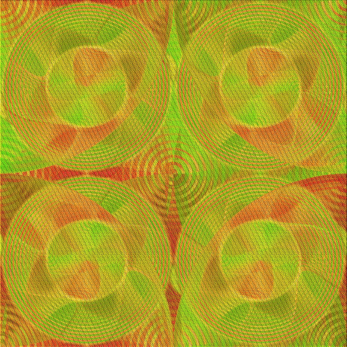 Round Patterned Green Rug, pat2225yw