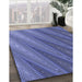 Machine Washable Transitional Denim Blue Rug in a Family Room, wshpat2226blu