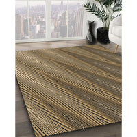 Patterned Metallic Gold Rug, pat2226brn
