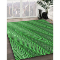 Patterned Deep Emerald Green Rug, pat2226grn