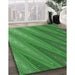 Patterned Deep Emerald Green Rug in Family Room, pat2226grn