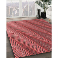 Patterned Tomato Red Rug, pat2226rd