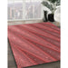 Patterned Tomato Red Rug in Family Room, pat2226rd