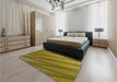 Patterned Yellow Rug in a Bedroom, pat2226yw