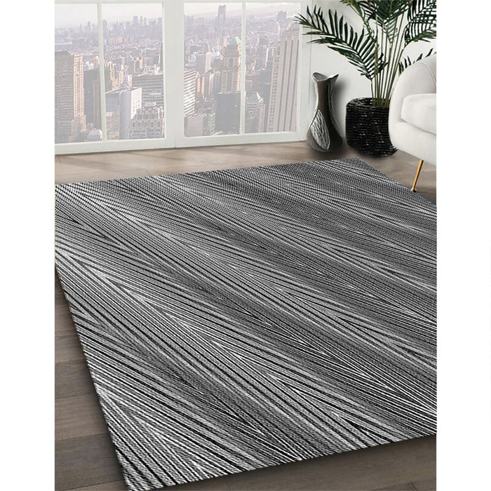 Patterned Gray Brown Novelty Rug in Family Room, pat2226