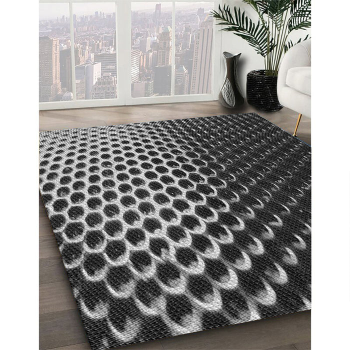 Machine Washable Transitional Midnight Gray Rug in a Family Room, wshpat2227gry