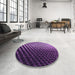 Round Patterned Purple Rug in a Office, pat2227pur
