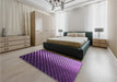 Patterned Purple Rug in a Bedroom, pat2227pur